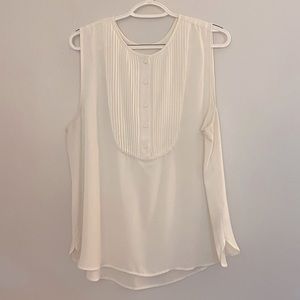 J. Crew Factory, XL, Drapey sleeveless tuxedo top